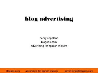 henry copeland blogads advertising for opinion makers
