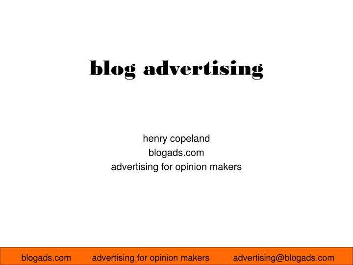 henry copeland blogads com advertising for opinion makers