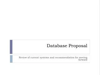 Database Proposal
