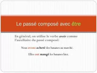 le pass compos avec tre