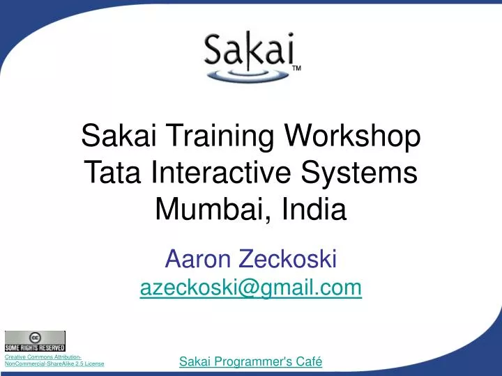sakai training workshop tata interactive systems mumbai india