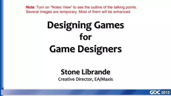 designing games for game designers