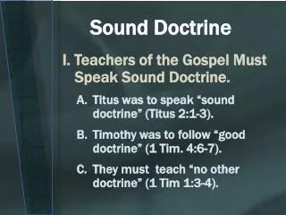 Sound Doctrine