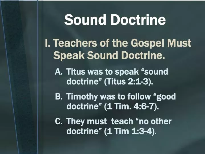 sound doctrine