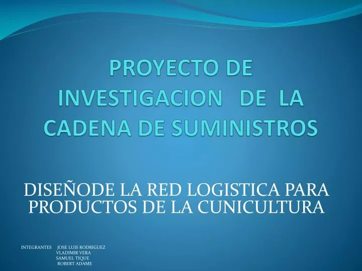 proyecto de investigacion de la cadena de suministros