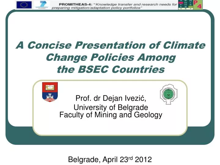 a concise presentation of climate change policies among the bsec countries