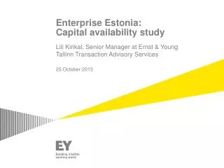 Enterprise Estonia: Capital availability study
