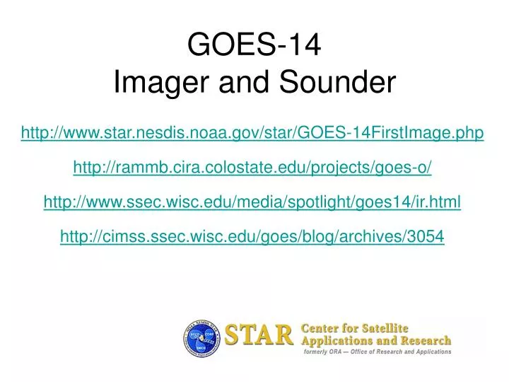 goes 14 imager and sounder