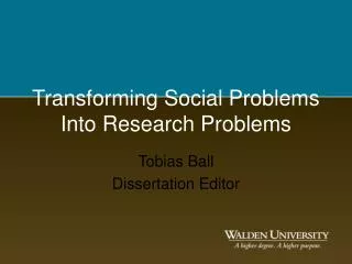 Transforming Social Problems Into Research Problems