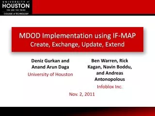 MDOD Implementation using IF-MAP Create, Exchange, Update, Extend
