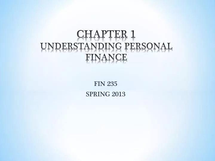 chapter 1 understanding personal finance