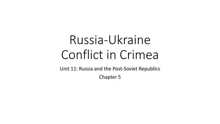 russia ukraine conflict in crimea