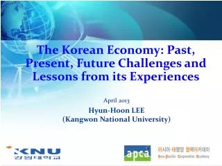 The Korean Economy: Past, Present, Future Challenges and Lessons from its Experiences