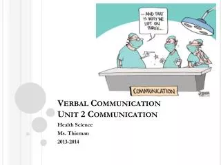 Verbal Communication Unit 2 Communication
