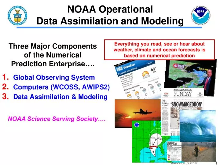 noaa operational data assimilation and modeling