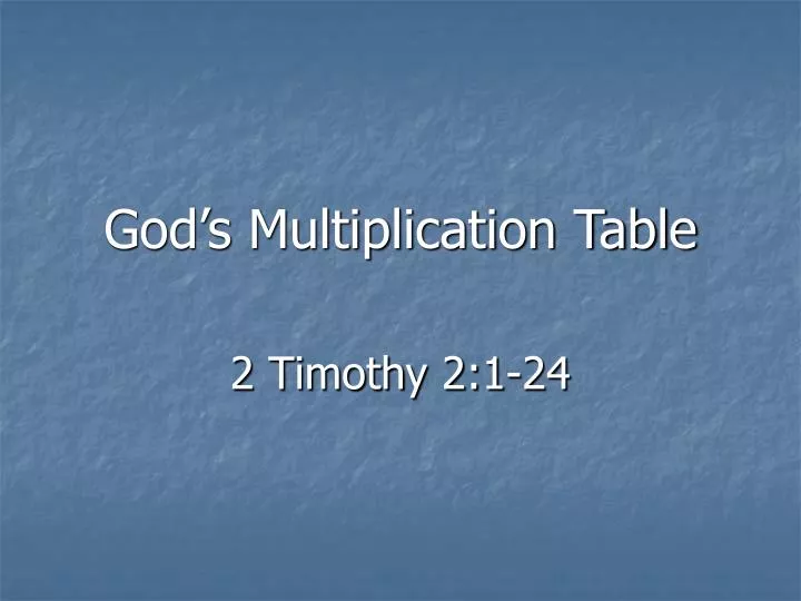 god s multiplication table