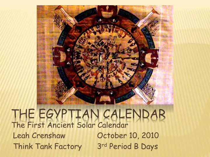the egyptian calendar