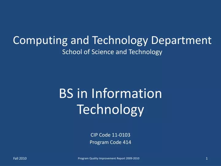computing and technology department school of science and technology