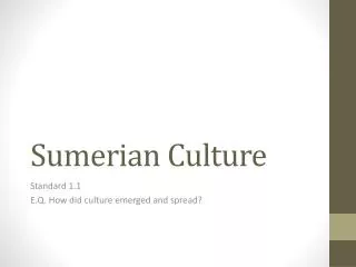 Sumerian Culture