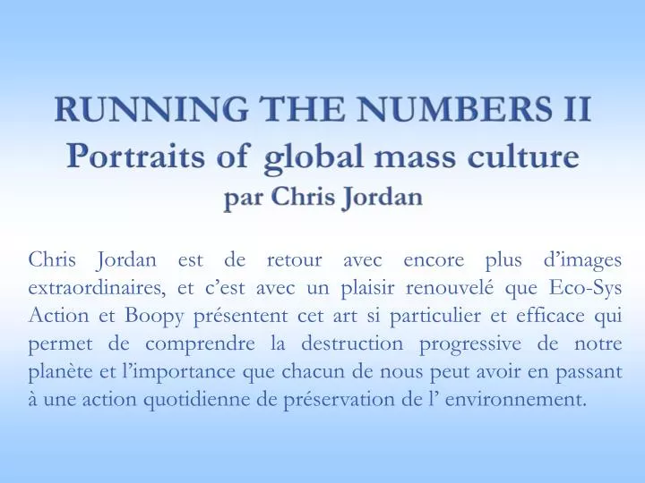 running the numbers ii portraits of global mass culture par chris jordan