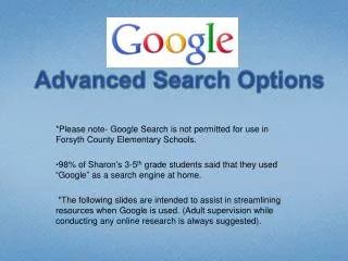 Google: Advanced Search Options