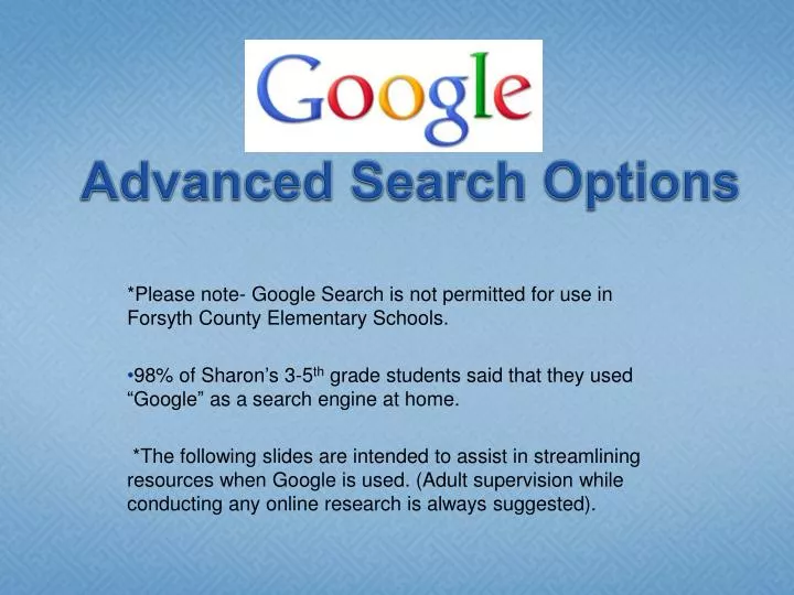 google advanced search options