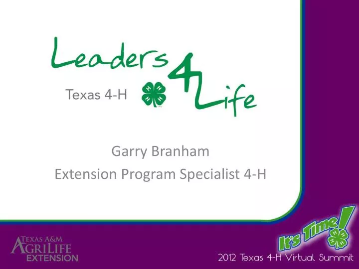 garry branham extension program specialist 4 h