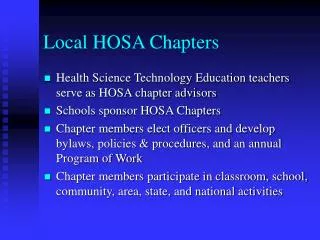 Local HOSA Chapters