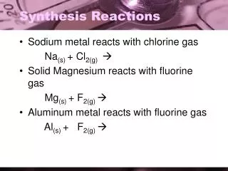 Synthesis Reactions