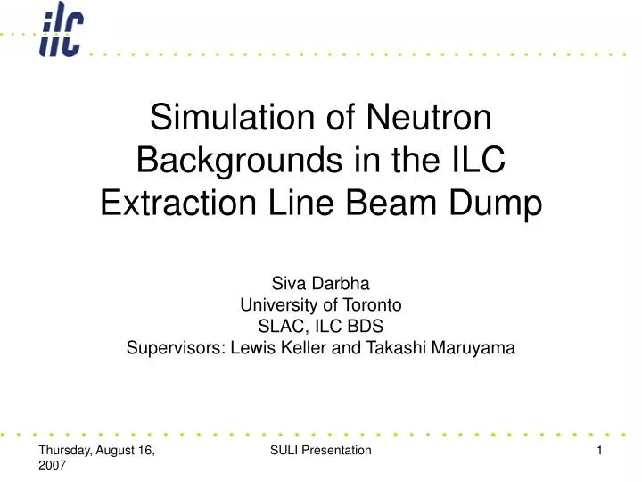 simulation of neutron backgrounds in the ilc extraction line beam dump