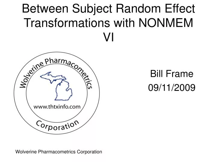 between subject random effect transformations with nonmem vi