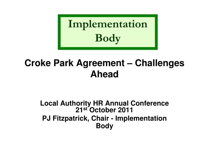 croke park agreement challenges ahead