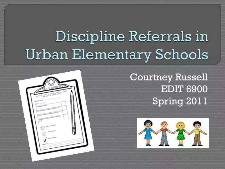 discipline referrals in urban elementary schools