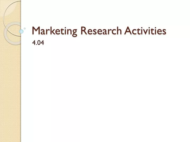 marketing research activities