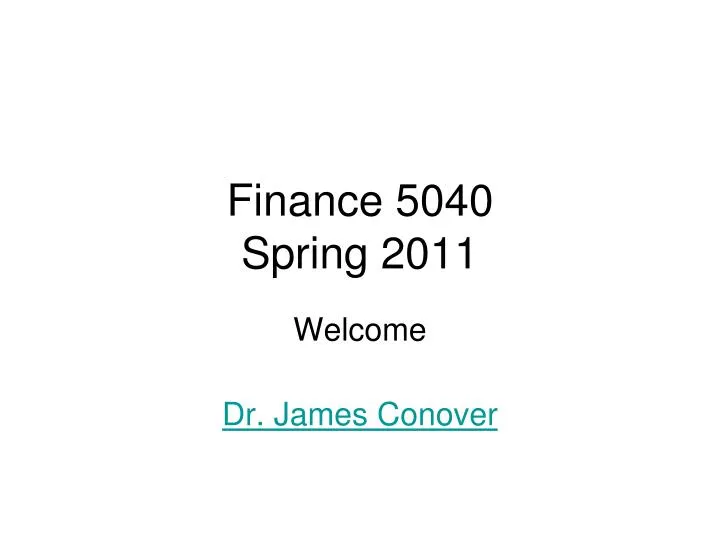 finance 5040 spring 2011