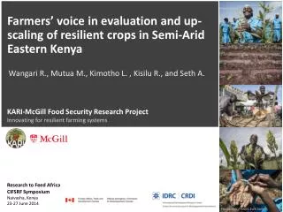 KARI-McGill Food Security Research Project Innovating for resilient farming systems