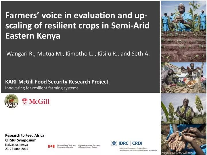 kari mcgill food security research project innovating for resilient farming systems