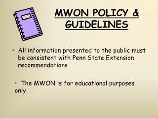 MWON POLICY &amp; GUIDELINES