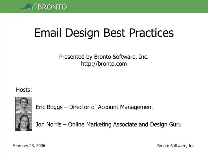 email design best practices presented by bronto software inc http bronto com