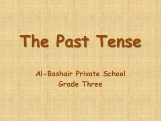 The Past Tense