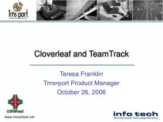Cloverleaf and TeamTrack