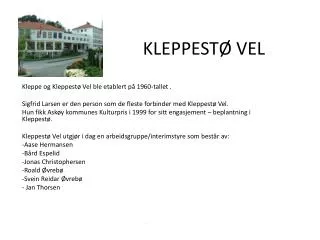kleppest vel
