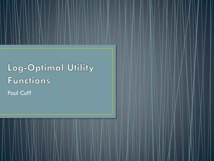 log optimal utility functions