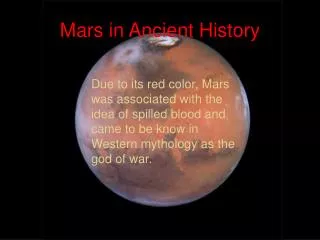 Mars in Ancient History