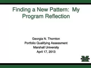 Finding a New Pattern: My Program Reflection