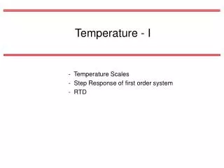 Temperature - I