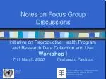 Notes on Focus Group Discussions - slide 1