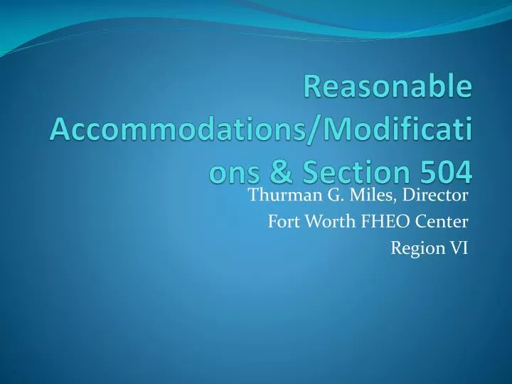 reasonable accommodations modifications section 504