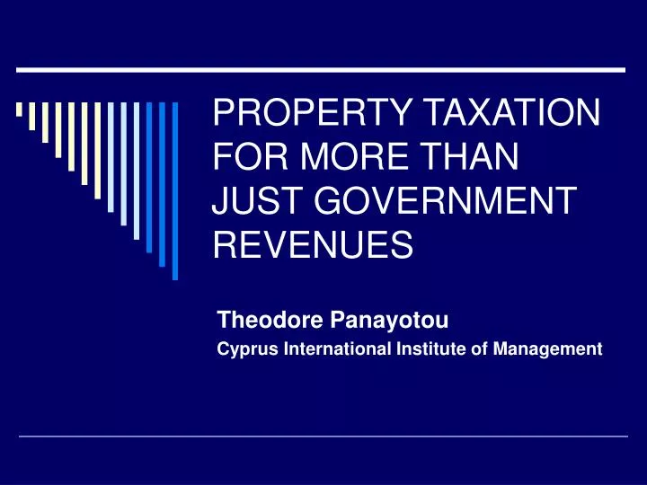 property taxation for more than just government revenues