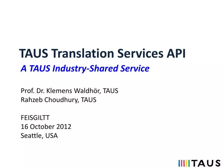 taus translation services api